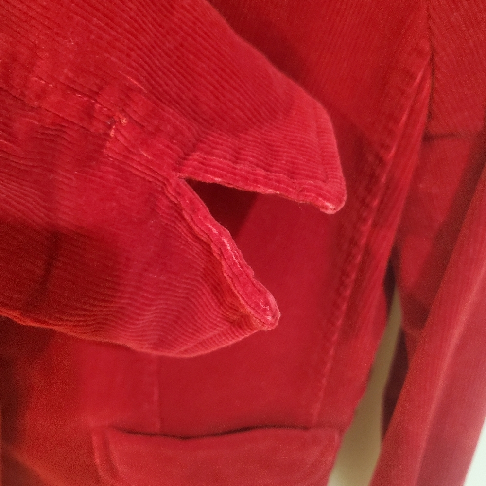 Talbotd Red Curdoroy Jacket Blazer Holiday Christmas Preppy Size 10P - Picture 4 of 8